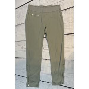 Athleta Light Gray Capri Pants Size 6 Low Rise Zip Leg Activewear